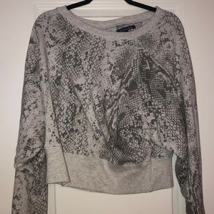Cropped grey snakeskin sweatshirt